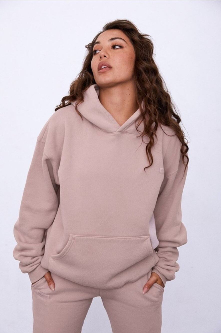 SET ACTIVE Hoodie Sweatshirt Size Large Dusty Rose Pink Loungewear Athleisure